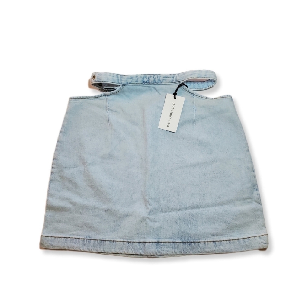 WeWoreWhat Cut Out Denim Mini Skirt Sz XS